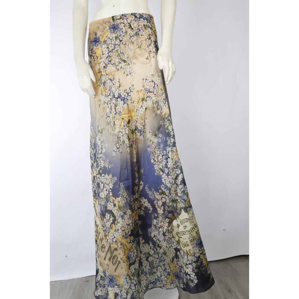 Zimmermann Tama Bias Forget Me Not Flare Skirt Silk Satin Organza Floral Maxi 1 - Picture 5 of 16